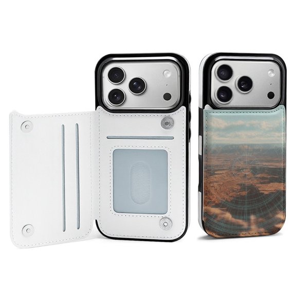 Wallet Case For Apple iPhone Air / 17 Pro / 17 Pro Max Series with Card Holder, PU Leather Kickstand Card Slots Screen Protector Included For iPhone 17 Series, West World