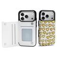 thumbnail image 1 of Wallet Case For Apple iPhone Air / 17 Pro / 17 Pro Max Series with Card Holder, PU Leather Kickstand Card Slots Screen Protector Included For iPhone 17 Series, Yellow Hearts, 1 of 8