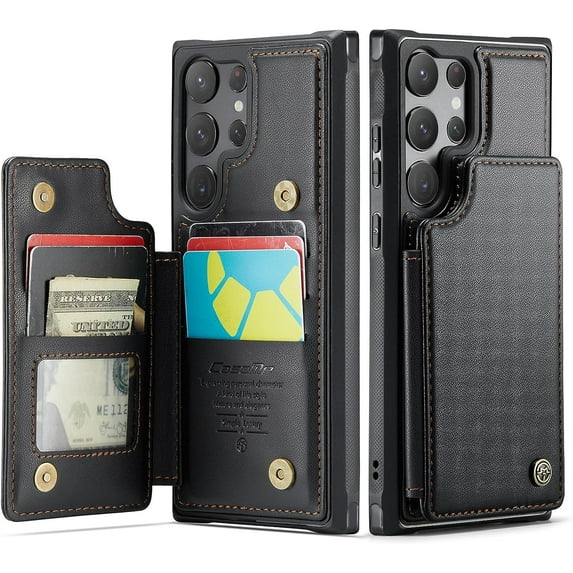 Wallet Case with Card Holder for Samsung Galaxy S22 Ultra 5G, RFID Blocking Flip Case PU Leather Folio Case Kickstand Card Slots Case Magnetic Cover Shockproof Case for Women and Men - Black