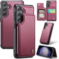 thumbnail image 1 of Wallet Case with Card Holder for Samsung Galaxy S23 FE 5G, RFID Blocking Flip Case PU Leather Folio Case Kickstand Card Slots Case Magnetic Clasp Cover Shockproof Case for Women Men -Wine Red, 1 of 14