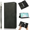 thumbnail image 1 of Wallet Case Compatible with Galaxy A42 5G, Allytech Slim Detachable Magnetic Closure Flip Pouch Kickstand Wrist Strap Card Holder Protective Case for Samsung Galaxy A42 5G 6.6" SM-A426, Black, 1 of 2