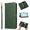 thumbnail image 1 of Wallet Case Compatible with Galaxy A52 5G, Allytech Slim Detachable Magnetic Closure Flip Pouch Kickstand Wrist Strap Card Holder Protective Case for Samsung Galaxy A52 5G 6.5" SM-A526 2021, Green, 1 of 2