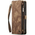thumbnail image 1 of Wallet Case Compatible with Galaxy Note 20 Ultra 2 in 1 Leather Zipper Detachable Magnetic Phone Case with 10 Card Slots Clutch Purse Cover Galaxy Note 20 Ultra Premium PU Case Brown, 1 of 12