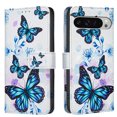 thumbnail image 1 of Wallet Case Compatible with Google Pixel 9 Pro XL with Card Holder, Convertible Stand Flowers Case Magnetic for Women and Girls, Butterfly Floral Protective PU Leather Flip Case, Blue Butterflies, 1 of 5