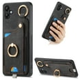 thumbnail image 1 of Wallet Case Compatible with Samsung Galaxy A04e with Card Holder, 360° Rotation Finger Ring Stand PU Leather Cover Drop Protection with Magnetic Snap Case Cover for Galaxy A04e - Black, 1 of 8