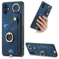thumbnail image 1 of Wallet Case Compatible with Samsung Galaxy A04e with Card Holder, 360° Rotation Finger Ring Stand PU Leather Cover Drop Protection with Magnetic Snap Case Cover for Galaxy A04e - Blue, 1 of 8