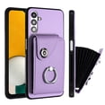 thumbnail image 1 of Wallet Case Compatible for Samsung Galaxy A13 5G with Card Holder, Rotation Finger Ring Kickstand Card Slots Case, Classic PU Leather Shockproof Magnetic Button Cover for Galaxy A13 5G, Purple, 1 of 6