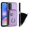 thumbnail image 1 of Wallet Case Compatible for Samsung Galaxy A15 with Card Holder, Rotation Finger Ring Kickstand Card Slots Case, Classic PU Leather Shockproof Magnetic Button Cover for Galaxy A15, Purple, 1 of 7