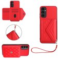 thumbnail image 1 of Wallet Case Compatible Samsung Galaxy A15, Women Vegan PU Leather Phone case with RFID Blocking Card Holder Detachable Wrist Strap Shockproof Kickstand Phone Case for A15, Red, 1 of 9