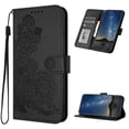 thumbnail image 1 of Wallet Case Compatible with Samsung Galaxy A16 4G/5G with Card Holder, PU Leather Kickstand Women Men Embossed Wrist Strap Magnetic Clasp Design Flip Folio Cover for Galaxy A16 4G/5G, Black, 1 of 6