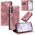 thumbnail image 1 of Wallet Case Compatible with Samsung Galaxy A16 5G/4G with Card Holder, Convertible Stand Flowers Case Wallet for Women Girls, Embossed Floral Protective PU Leather Flip Case for A16 5G/4G, Pink, 1 of 7