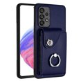 thumbnail image 1 of Wallet Case Compatible for Samsung Galaxy A24 4G with Card Holder, Rotation Finger Ring Kickstand Card Slots Case, Classic PU Leather Shockproof Magnetic Button Cover for Galaxy A24 4G, Blue, 1 of 6