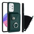 thumbnail image 1 of Wallet Case Compatible for Samsung Galaxy A33 5G with Card Holder, Rotation Finger Ring Kickstand Card Slots Case, Classic PU Leather Shockproof Magnetic Button Cover for Galaxy A33 5G, Green, 1 of 6