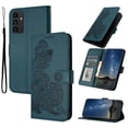 thumbnail image 1 of Wallet Case Compatible with Samsung Galaxy A35 with Card Holder, PU Leather Kickstand Women Men Embossed Wrist Strap Magnetic Clasp Design Flip Folio Case Cover for Galaxy A35, Darkgreen, 1 of 6
