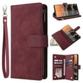 thumbnail image 1 of Wallet Case Compatible with Samsung Galaxy A35, Premium PU Leather Zipper Flip Wallet with Wrist Strap Magnetic Closure Built-in Kickstand Protective Case for Samsung A35, Winered, 1 of 5