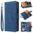 thumbnail image 1 of Wallet Case Compatible with Samsung Galaxy A35, Premium PU Leather Zipper Flip Wallet with Wrist Strap Magnetic Closure Built-in Kickstand Protective Case for Samsung A35, Blue, 1 of 5