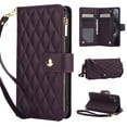 thumbnail image 1 of Wallet Case Compatible with Samsung Galaxy A36 5G, Premium PU Leather Zipper Flip Folio Wallet RFID Blocking with Wrist Strap & Crossbody Strap Magnetic Closure Kickstand Protective Case, Darkpurple, 1 of 11