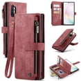 thumbnail image 1 of Wallet Case Compatible with Samsung Galaxy Note 10 Plus, Multifunctional Magnetic Closure Folio Case, [RFID Blocking] Durable PU Leather Flip Lanyard Strap Wristlet Zipper Card Holder Case, Red, 1 of 10