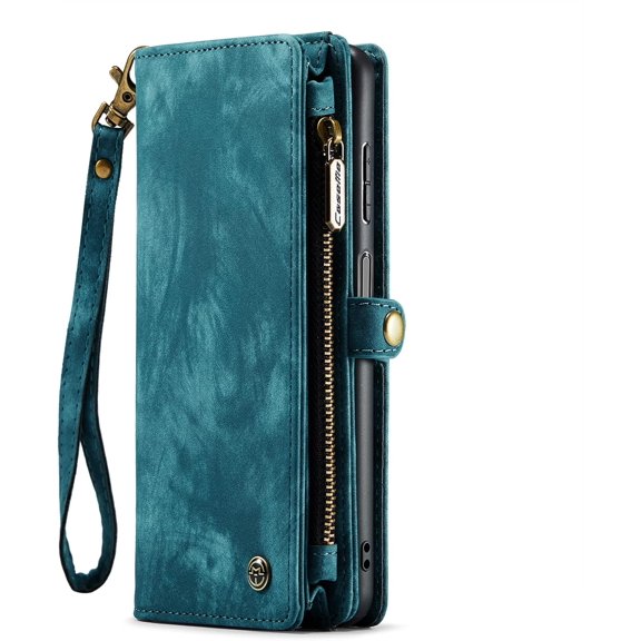 Wallet Case Compatible with Samsung Galaxy Note 20 2 in 1 Leather Zipper Detachable Magnetic Phone Case with 10 Card Slots Clutch Purse Cover Samsung Galaxy Note 20 Premium PU Blue