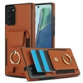thumbnail image 1 of Wallet Case Compatible for Samsung Galaxy Note 20, with 360° Rotation Ring Stand PU Leather Case Cover with Side Stretchy Fabric Card Holder for Women and Men for Samsung Galaxy Note 20, Brown, 1 of 8