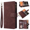 thumbnail image 1 of Wallet Case Compatible with Samsung Galaxy Note 20 Ultra, Premium PU Leather Zipper Flip Wallet with Wrist Strap Magnetic Closure Built-in Kickstand Protective Case for Samsung Note 20 Ultra, Coffee, 1 of 5