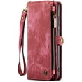 thumbnail image 1 of Wallet Case Compatible with Samsung Galaxy S22 Plus 2 in 1 Leather Zipper Detachable Magnetic Phone Case with 10 Card Slots Clutch Purse Cover Samsung Galaxy S22 Plus Premium PU Case Red, 1 of 6