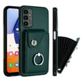 thumbnail image 1 of Wallet Case Compatible for Samsung Galaxy S23 with Card Holder, Rotation Finger Ring Kickstand Card Slots Case, Classic PU Leather Shockproof Magnetic Button Cover for Galaxy S23, Green, 1 of 6