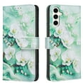 thumbnail image 1 of Wallet Case Compatible with Samsung Galaxy S23 FE with Card Holder, Convertible Stand Flowers Case Magnetic for Women and Girls, Butterfly Floral Protective PU Leather Flip Case, Green, 1 of 5