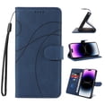 thumbnail image 1 of Wallet Case Compatible with Samsung Galaxy S23 Plus, Classic Premium PU Leather Shockproof Protective Wrist Strap Kickstand Card Slots Magnetic for Men Women for Samsung Galaxy S23 Plus, Darkblue, 1 of 7