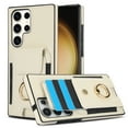 thumbnail image 1 of Wallet Case Compatible for Samsung Galaxy S23 Ultra, with 360° Rotation Ring Stand PU Leather Case Cover with Side Stretchy Fabric Card Holder for Women and Men for Samsung Galaxy S23 Ultra, Apricot, 1 of 8