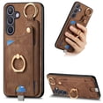 thumbnail image 1 of Wallet Case Compatible with Samsung Galaxy S24 with Card Holder, 360° Rotation Finger Ring Stand PU Leather Cover Drop Protection with Magnetic Snap Case Cover for Galaxy S24 - Brown, 1 of 8
