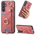 thumbnail image 1 of Wallet Case Compatible with Samsung Galaxy S24 with Card Holder, 360° Rotation Finger Ring Stand PU Leather Cover Drop Protection with Magnetic Snap Case Cover for Galaxy S24 - Pink, 1 of 8