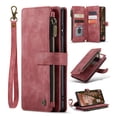 thumbnail image 1 of Wallet Case Compatible with Samsung Galaxy S24, Multifunctional Magnetic Closure Folio Case, [RFID Blocking] Durable PU Leather Flip Lanyard Strap Wristlet Zipper Card Holder Phone Case, Red, 1 of 8