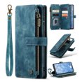 thumbnail image 1 of Wallet Case Compatible with Samsung Galaxy S24, Multifunctional Magnetic Closure Folio Case, [RFID Blocking] Durable PU Leather Flip Lanyard Strap Wristlet Zipper Card Holder Phone Case, Blue, 1 of 8