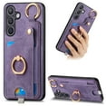 thumbnail image 1 of Wallet Case Compatible with Samsung Galaxy S24 Plus with Card Holder, 360° Rotation Finger Ring Stand PU Leather Cover Drop Protection with Magnetic Snap Case Cover for Galaxy S24 Plus - Purple, 1 of 8