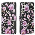 thumbnail image 1 of Wallet Case Compatible with Samsung Galaxy S25 Plus with Card Holder, Convertible Stand Flowers Case Magnetic for Women and Girls, Butterfly Floral Protective PU Leather Flip Case, Black2, 1 of 5