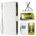 thumbnail image 1 of Wallet Case Compatible with Samsung Galaxy S25 Plus, Premium PU Leather Zipper Flip Folio Wallet with Wrist Strap Kickstand Card Slots Shockproof Protective Case Cover for Galaxy S25 Plus - White, 1 of 7