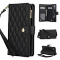 thumbnail image 1 of Wallet Case Compatible with Samsung Galaxy S25, Premium PU Leather Zipper Flip Folio Wallet RFID Blocking with Wrist Strap & Crossbody Strap Magnetic Closure Kickstand Protective Case, Black, 1 of 11