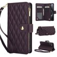 thumbnail image 1 of Wallet Case Compatible with Samsung Galaxy S25, Premium PU Leather Zipper Flip Folio Wallet RFID Blocking with Wrist Strap & Crossbody Strap Magnetic Closure Kickstand Protective Case, Darkpurple, 1 of 11