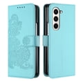 thumbnail image 1 of Wallet Case Compatible with Samsung Galaxy Z Fold 5 5G with Card Holder, PU Leather Kickstand Women Men Embossed Magnetic Clasp Design Flip Folio Case Cover for Z Fold 5 5G, Lightblue, 1 of 7