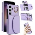 thumbnail image 1 of Wallet Case Compatible with Samsung S23 Case with Card Holder - Credit Card Slot,RFID Blocking,360°Rotating Ring Kickstand and PU Leather Wallet Cover for Women Samsung Galaxy S23, Purple, 1 of 9