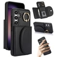 thumbnail image 1 of Wallet Case Compatible with Samsung S24 Plus with Card Holder,RFID Blocking,360°Rotation Finger Ring Stand Leather Cover,Drop Protection with Magnetic Snap Phone Case Samsung Galaxy S24 Plus,Black, 1 of 9