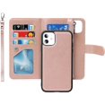thumbnail image 1 of Wallet Case Compatible with iPhone 11 Detachable 2 in 1 Magnetic Zipper Case,[6 Card Slots] [Wrist Strap] [Stand Feature] Luxury Leather Slim Cover Case for iPhone 11,6.1 inch Rosegold, 1 of 15