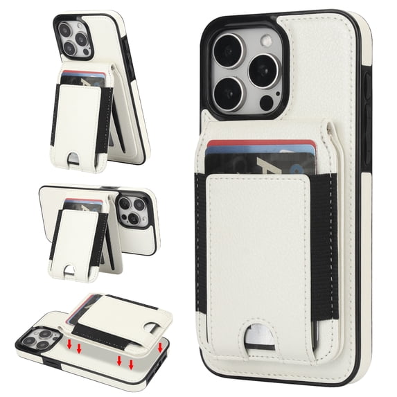 Wallet Case Compatible with iPhone 12 Pro / 12 6.1" for Men Women, Detachable Magnetic Wallet PU Leather Shockproof Rugged Phone Case with Kickstand Card Slots RFID Blocking,White
