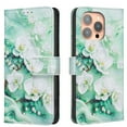 thumbnail image 1 of Wallet Case Compatible with iPhone 12 Pro / 12 with Card Holder, Convertible Stand Flowers Case Magnetic for Women and Girls, Butterfly Floral Protective PU Leather Flip Case, Green, 1 of 5