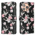 thumbnail image 1 of Wallet Case Compatible with iPhone 12 Pro / 12 with Card Holder, Convertible Stand Flowers Case Magnetic for Women and Girls, Butterfly Floral Protective PU Leather Flip Case, Black1, 1 of 5
