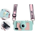 thumbnail image 1 of Wallet Case Compatible with iPhone 12 Pro, Cute Camera Design, Purse Flip Card Pouch Stand Holder Cover Case with Long Shoulder Strap (Blue, iPhone 12 Pro), 1 of 14