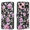 thumbnail image 1 of Wallet Case Compatible with iPhone 14 Plus with Card Holder, Convertible Stand Flowers Case Magnetic for Women and Girls, Butterfly Floral Protective PU Leather Flip Case, Black2, 1 of 5