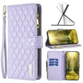 thumbnail image 1 of Wallet Case Compatible with iPhone 14, Premium PU Leather Zipper Flip Folio Wallet with Wrist Strap Kickstand Card Slots Shockproof Protective Case Cover for iPhone 14 - Purple, 1 of 9