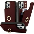 thumbnail image 1 of Wallet Case Compatible with iPhone 14 Pro Max with Card Holder [Built in 360 Rotation Ring Kickstand] PU Leather Shockproof Anti-Scratch Slim Protective Cover for Women-Red, 1 of 12